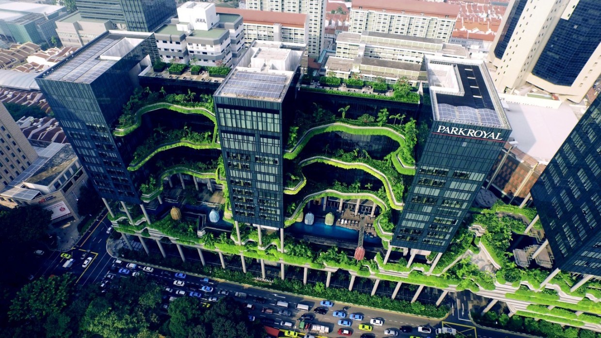 Умный дом. PARKROYAL on Pickering Hotel,Singapore(2007-2013) WOHA©SkyshotPte Ltd 